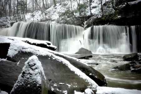 A waterfall in the winter.